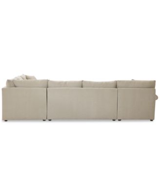 CLOSEOUT! Wrenley 138" 5-Pc. Fabric Modular Chaise Sectional Sofa