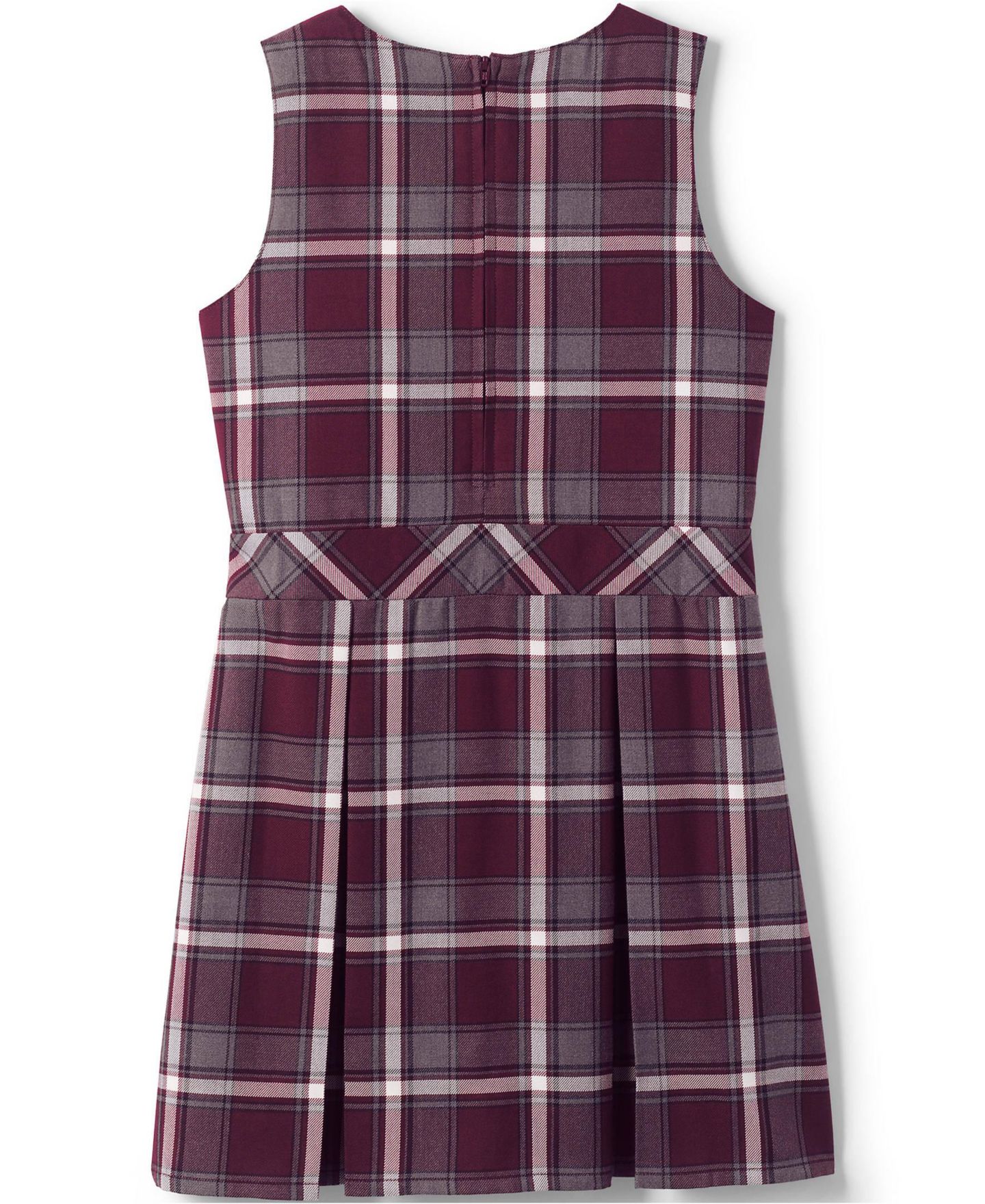 Платья Lands' End Plaid Jumper Top of Knee для девочек, цвет: Бордовый / Серый клетчатый — фото 21
