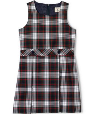 School Uniform Girls Plaid Jumper Top of Knee