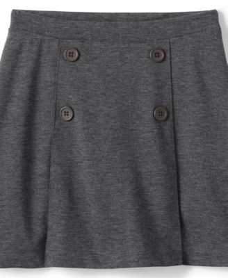Little Girls School Uniform Ponte Button Front Skort Above the Knee