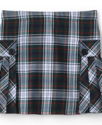 School Uniform Girls Child Side Pleat Plaid Skort Above the Knee