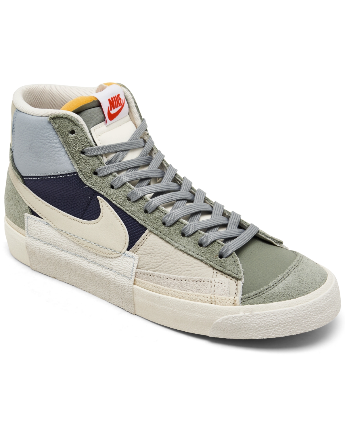 Nike Men's Blazer Mid Pro Club Casual Sneakers From Finish Line In Mica Green/light Bone/midnight Navy