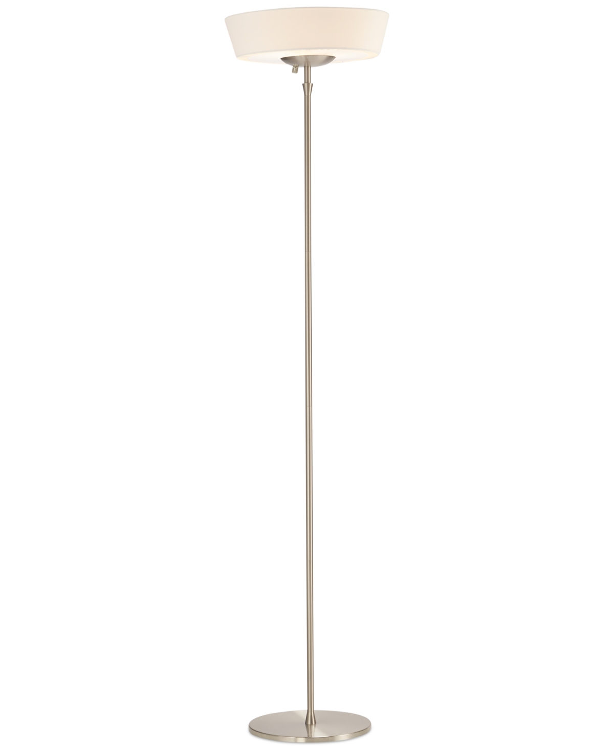Shop Adesso Harper Torchiere Floor Lamp In Steel,white Shade