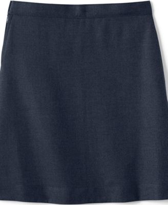 Big Girls School Uniform Solid A-line Skirt Below the Knee