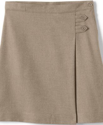 Big Girls School Uniform Solid A-line Skirt Below the Knee