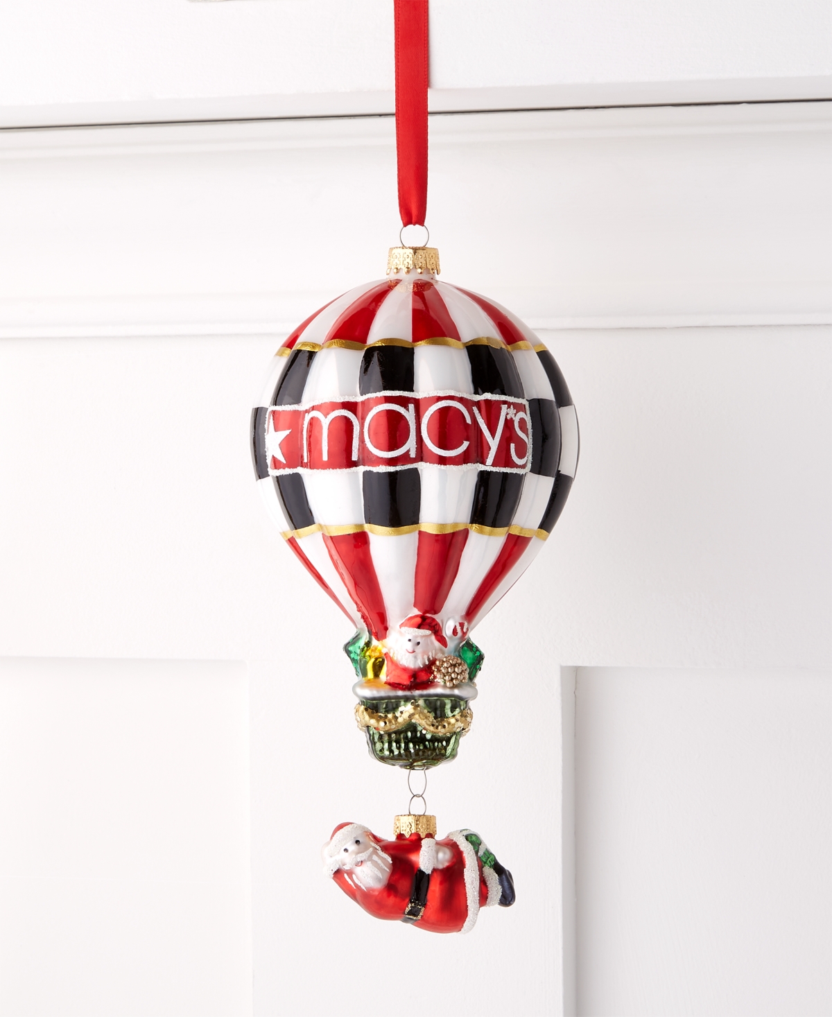 Holiday Lane Macy's Checkered Hot Air Balloon Ornament, Exclusively At Macy's In No Color