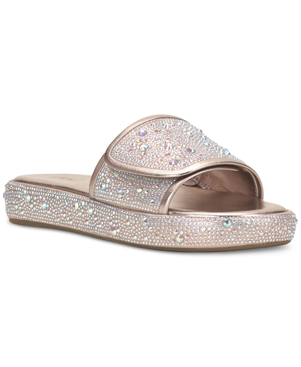 Inc International Concepts Women's Rayley Slip-on Embellished Pool Slide Sandals, Created For Macy's In Ab Bling