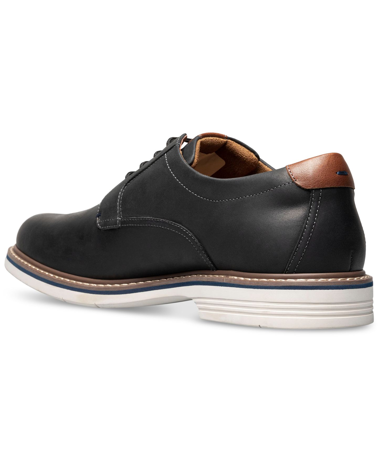Мужские туфли Florsheim Norfolk Leather Plain Toe Oxford, цвет: Чёрный — фото 6