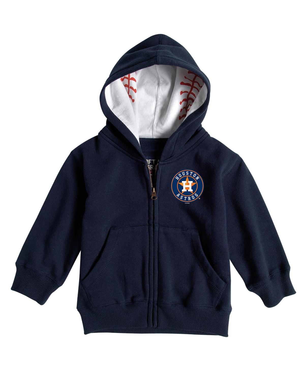 Shop Soft As A Grape Infant Boys And Girls  Navy Houston Astros Baseball Print Full-zip Hoodie