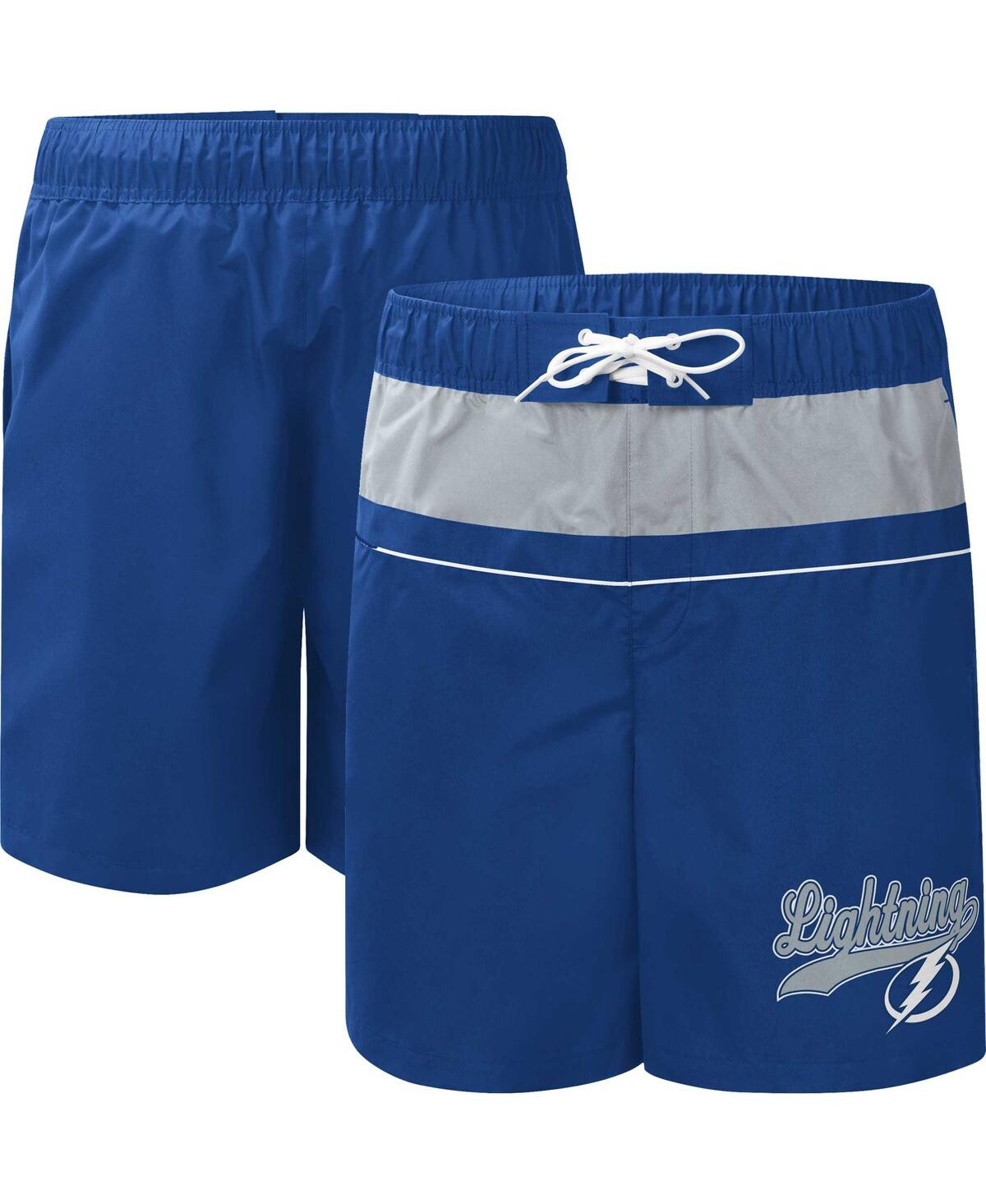 Shop Starter Men's  Blue Tampa Bay Lightning Freestyle Volley Swim Shorts