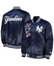Men's Starter White New York Yankeess Power Forward Satin Full-Snap Varsity Jacket Size: 4XL