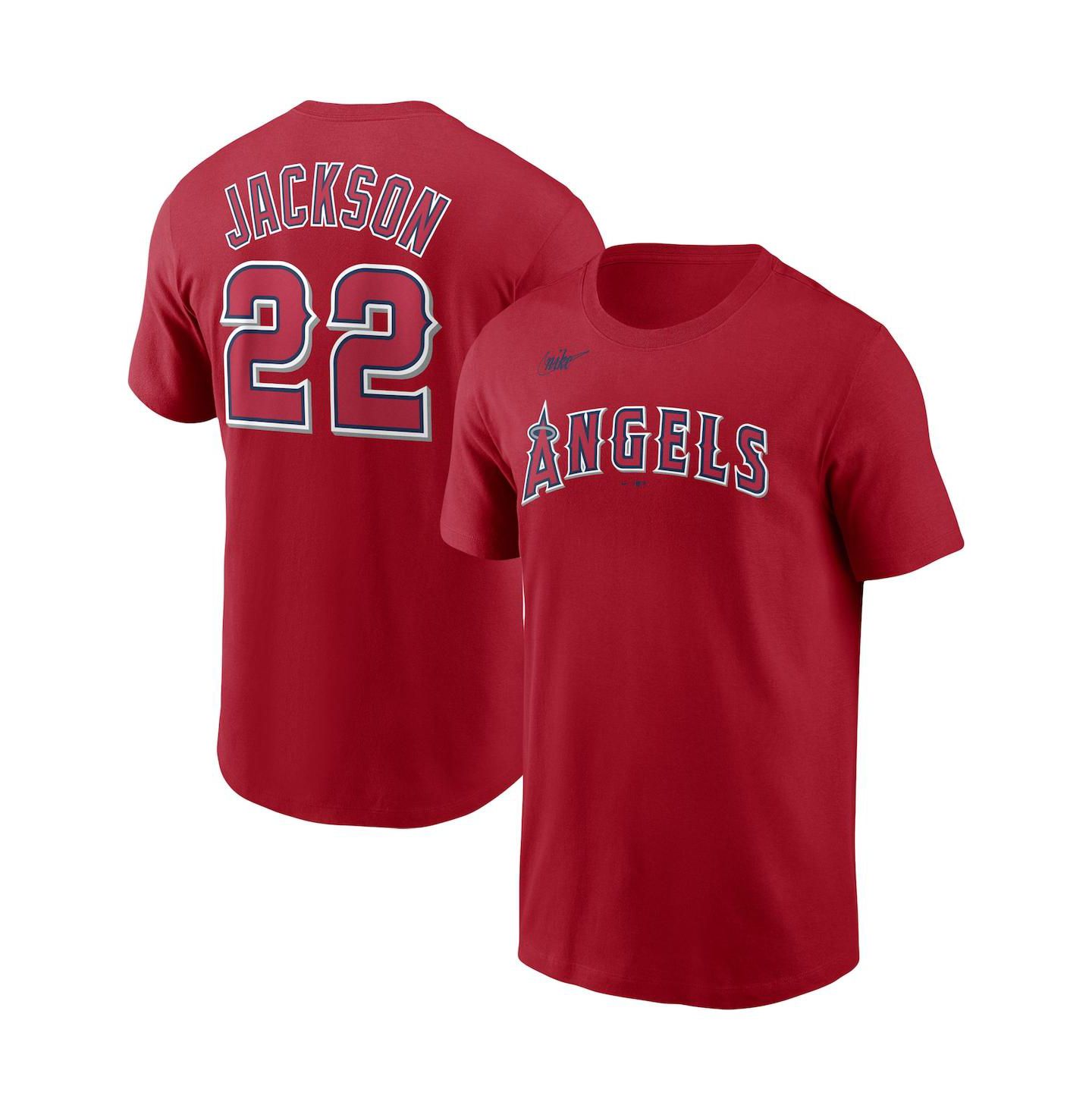 Мужская футболка Nike Bo Jackson Red California Angels Cooperstown Collection Name and Number — фото 1