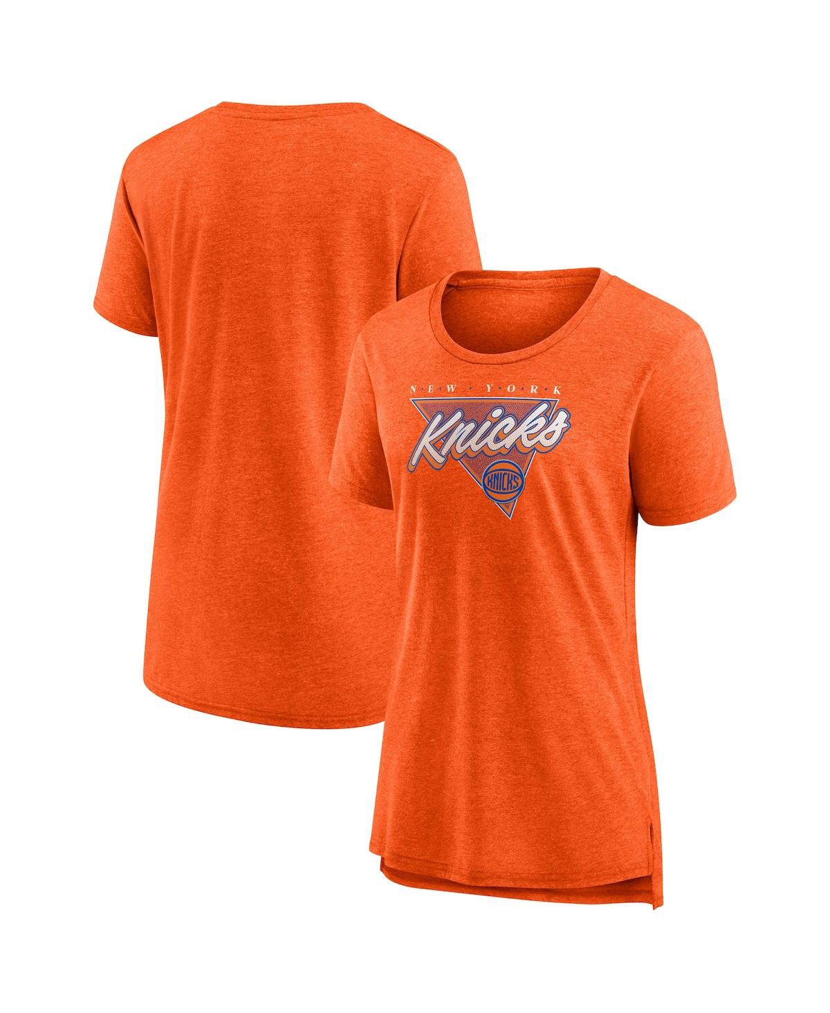 Women's FanaticsNew York Knicks True Classics Tri-Blend T-shirt - Heathered Orange