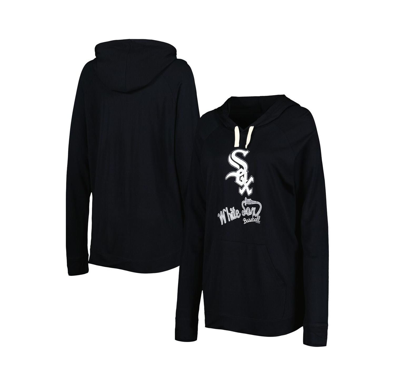 Women's Black Chicago White Sox Pre-Game Raglan Pullover Hoodie