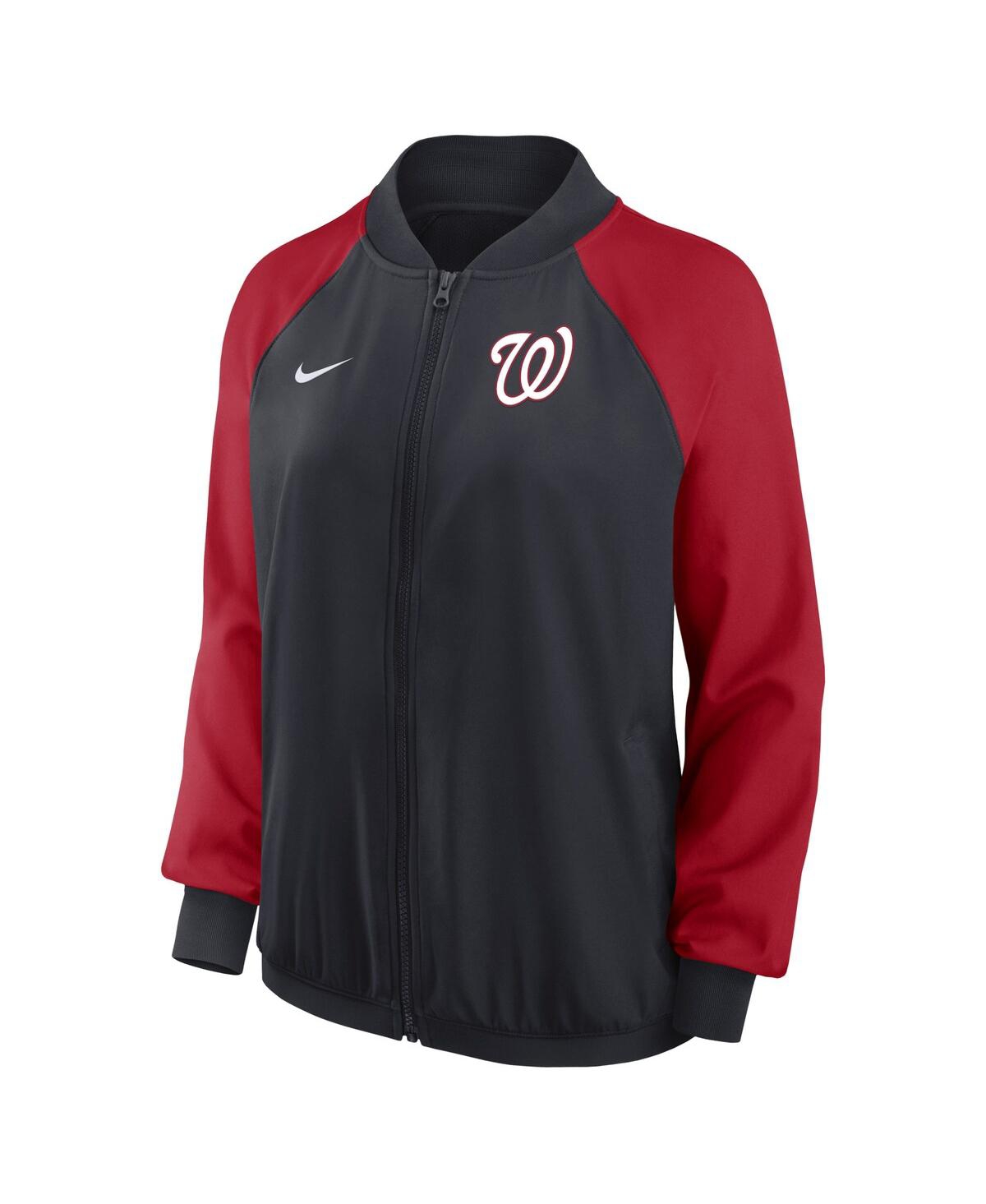 Women's NikeWashington Nationals Authentic Collection Team Raglan Performance Full-Zip Jacket - Navy