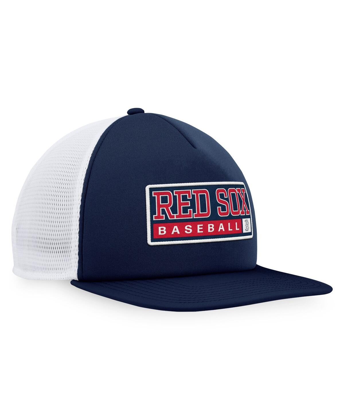 Shop Majestic Men's  Navy, White Boston Red Sox Foam Trucker Snapback Hat In Navy,white