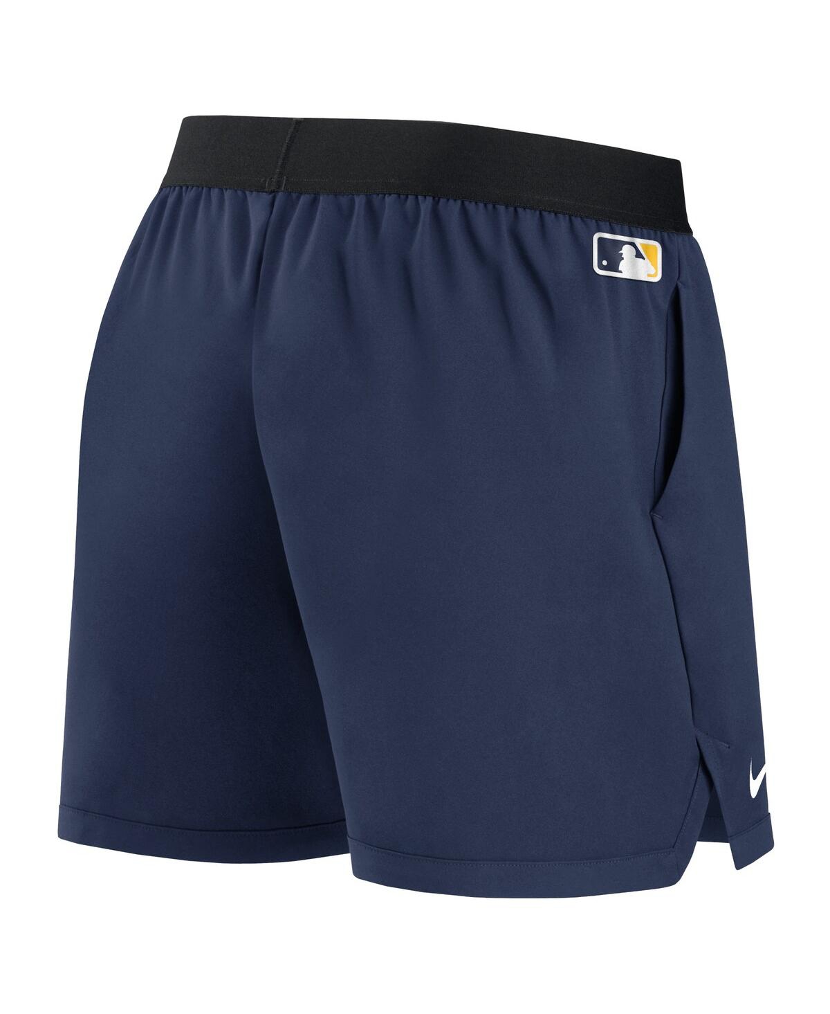 Shop Nike Women's  Navy Milwaukee Brewers Authentic Collection Team Performance Shorts