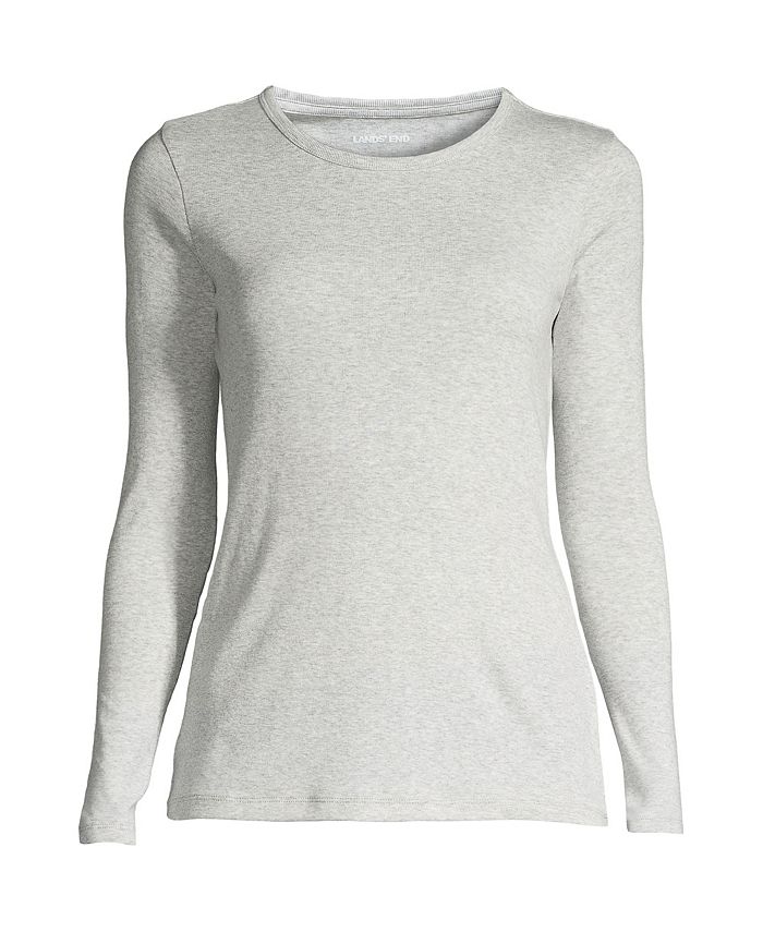 Lands' End Women's Tall Long Sleeve Crew Neck T-Shirt - Macy's