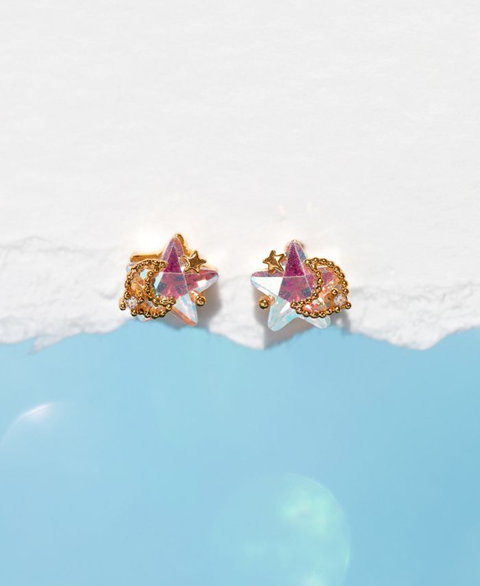 Girls Crew Faux Cubic Zirconia Celestial Glow Star Stud Earrings Macy's