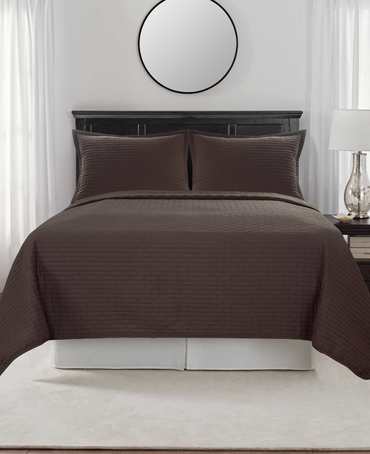 Videri Home Brick Quilted Coverlet, Full/queen In Brown