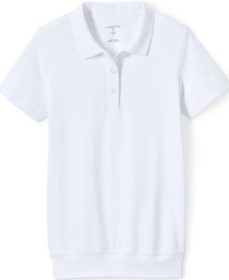 Girls School Uniform Short Sleeve Banded Bottom Polo Shirt