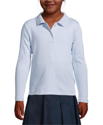 Girls Long Sleeve Feminine Fit Interlock Polo Shirt