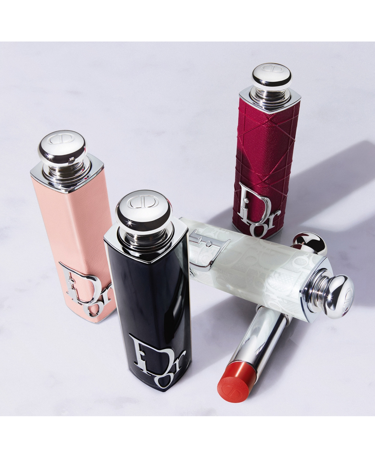 Shop Dior Addict Refillable Couture Lipstick Case In New Silver Cannage