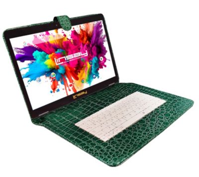 New 10.1" Tablet Octa Core 128GB with Exclusive Luxury Green Crocodile Style Keyboard Newest Android 15