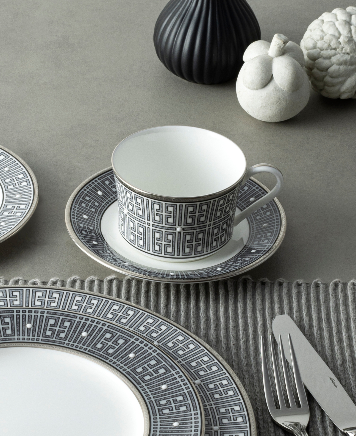 Noritake Infinity Graphite 4 Piece Cup Set, Service For 4 In Graphite
