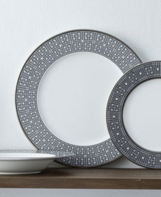 Infinity Graphite 4 Piece Dinner Plate Set, Service for 4