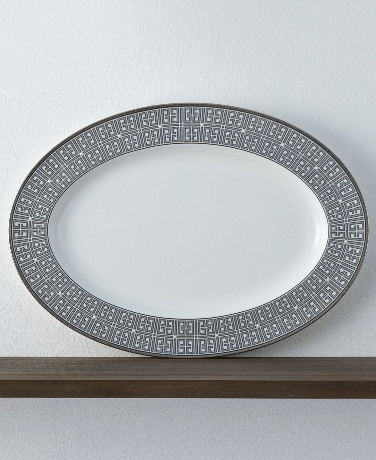 Noritake Graphite Oval Platter, 16" In Graphite