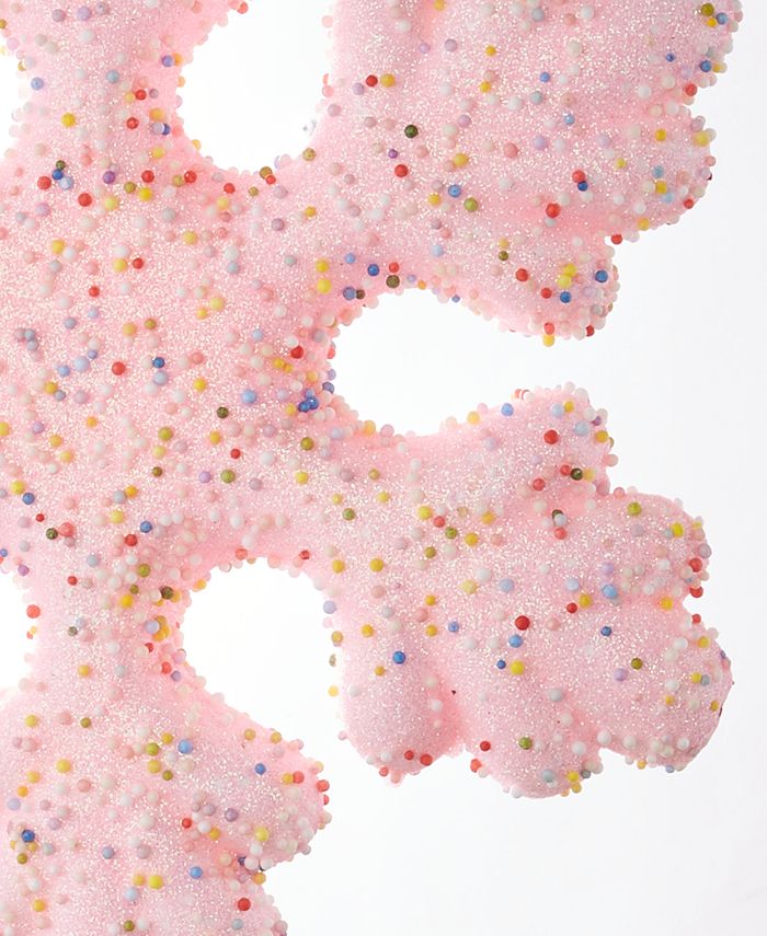 Holiday Lane 15"H Pink Candy Snowflake Tree Topper, Created for Macy's