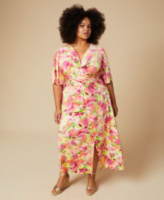 RACHEL Rachel Roy - Plus Size Lyona Twist-Front Faux-Wrap Dress