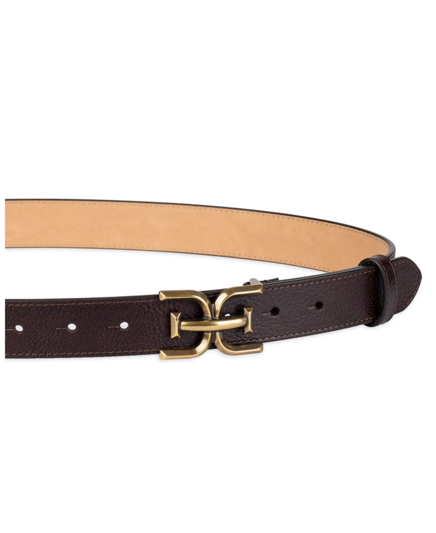 Женский ремень Sam Edelman Slim Double-E Plaque Buckle, цвет: Коричневый — фото 4