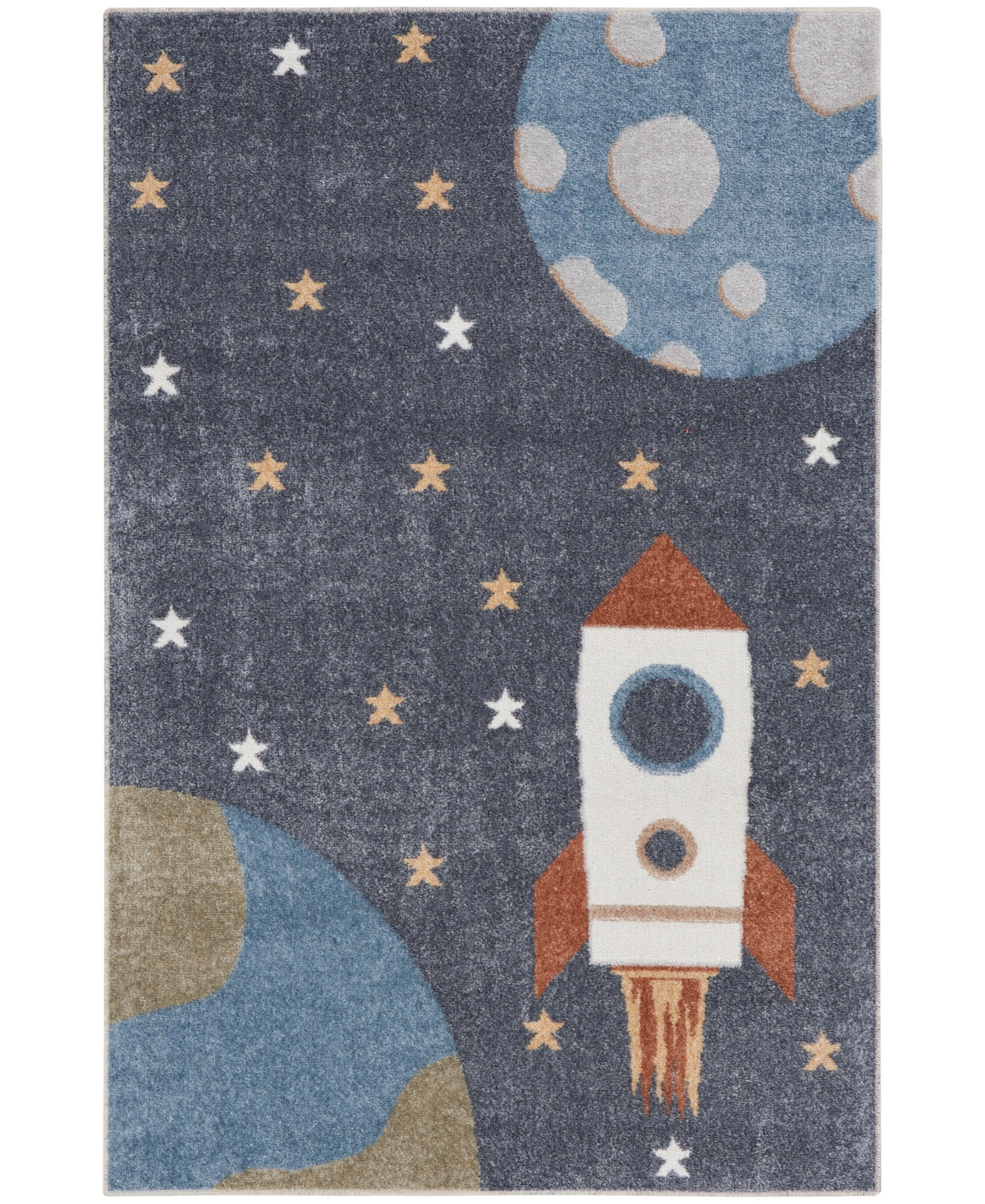 Nourison Astra Machine Washable Asw06 3'3" X 5' Area Rug In Mist