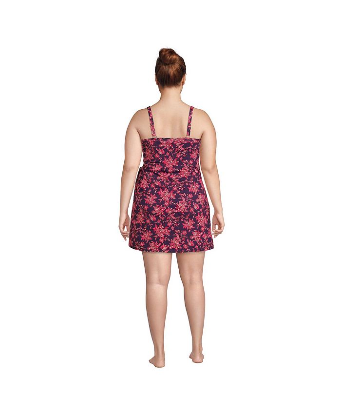 Lands' End Plus Size Chlorine Resistant Sweetheart Swim Dress One Piece