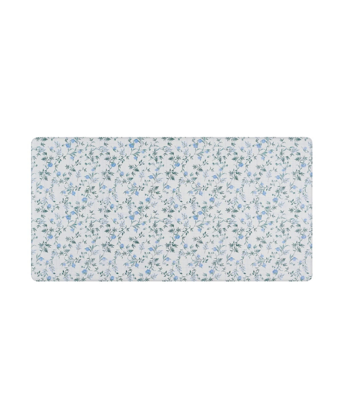Seda Floral Printed Anti-Fatigue and Skid-Resistant Wellness Mat, 20" x 39" - Blue Floral