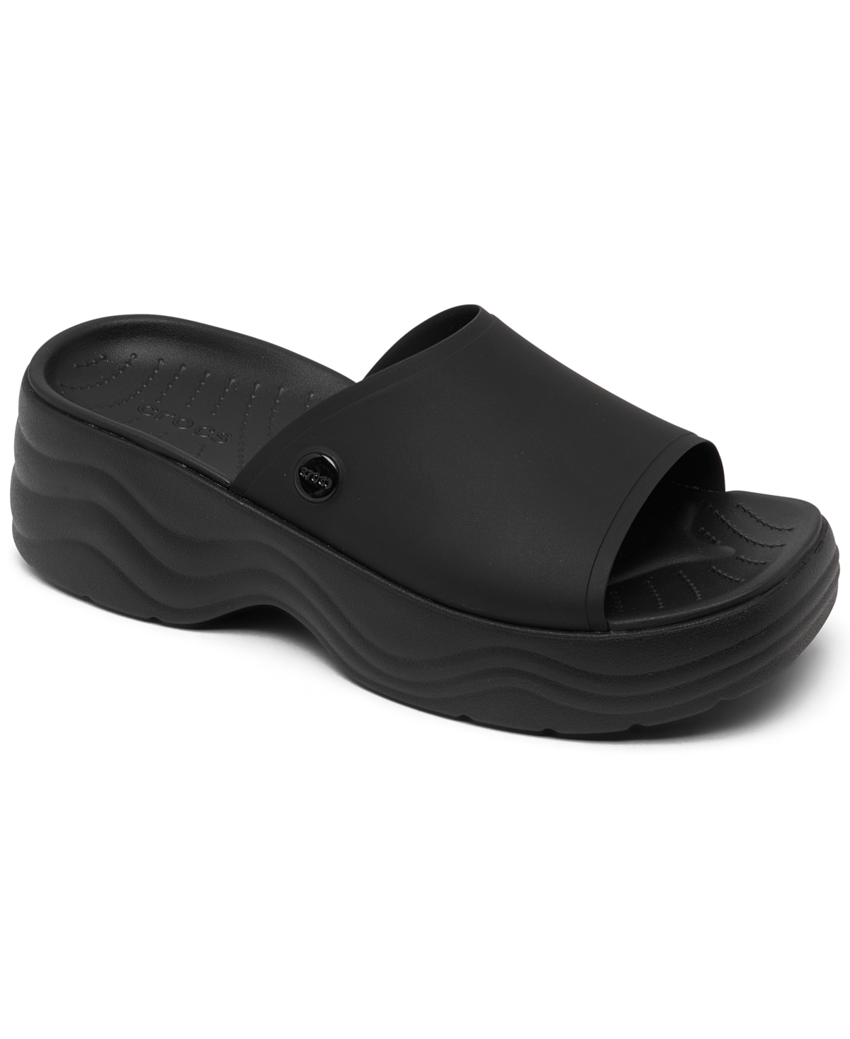 Crocs Women's Skyline Slide Sandals From Finish Line In Black