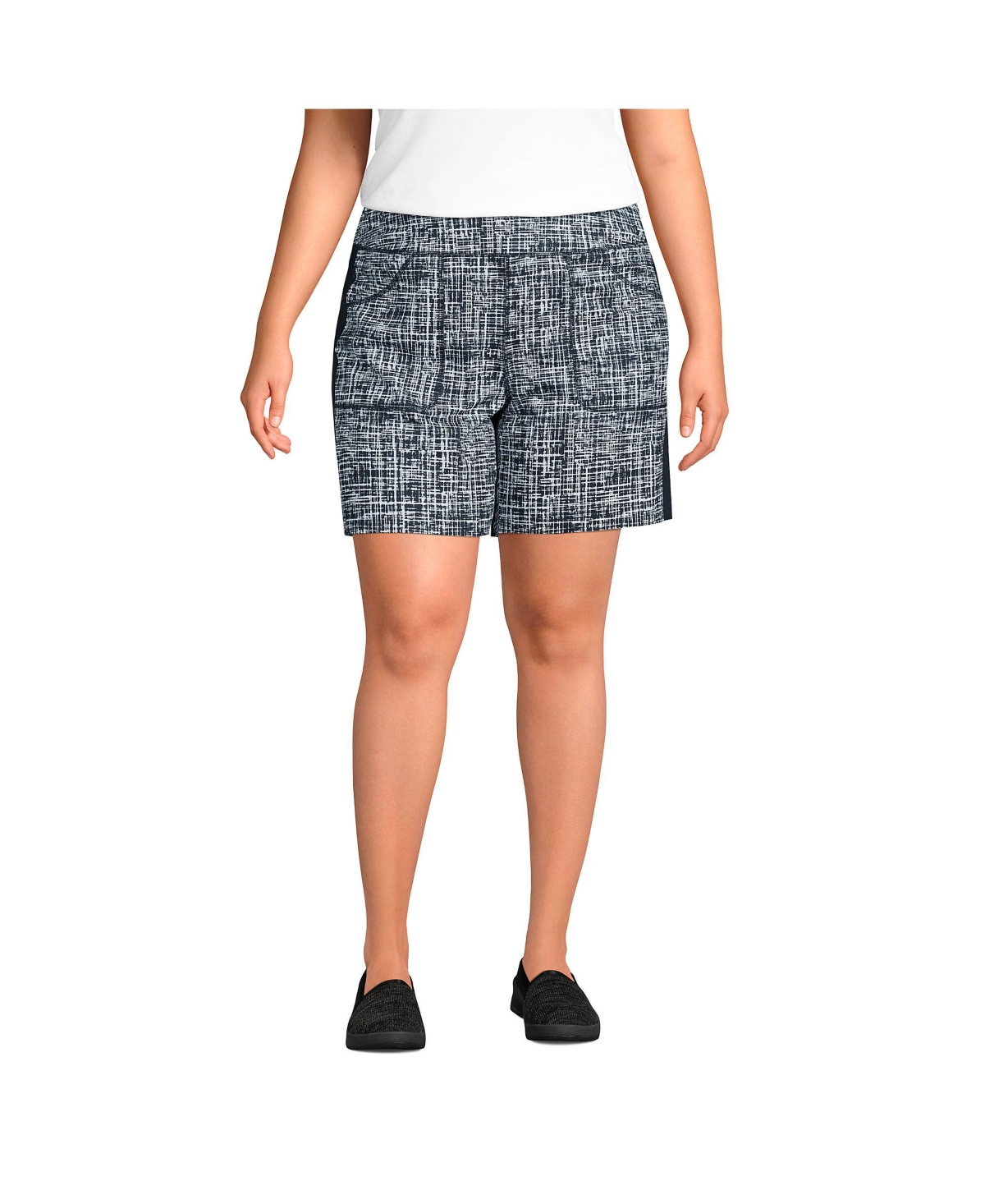 Lands End Women s Plus Size Active 5 Pocket Shorts Smart Closet