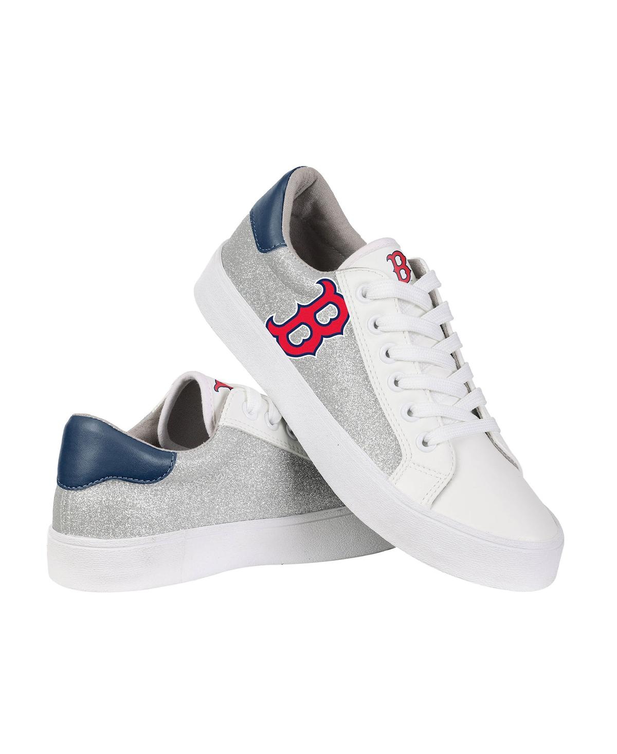Women's Foco Boston Red Sox Glitter Sneakers - White