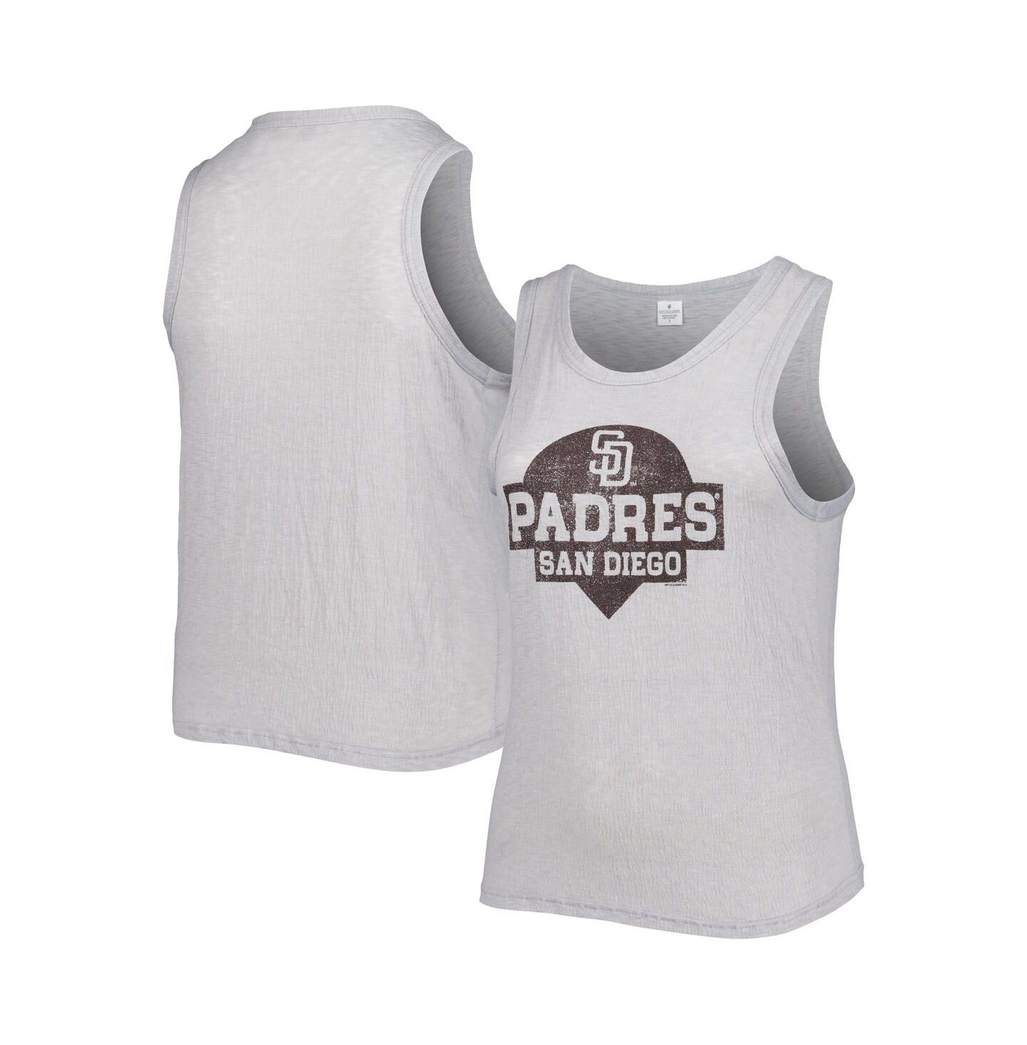 Женский топ Soft As A Grape Gray San Diego Padres Plus Size High Neck Tri-Blend — фото 1