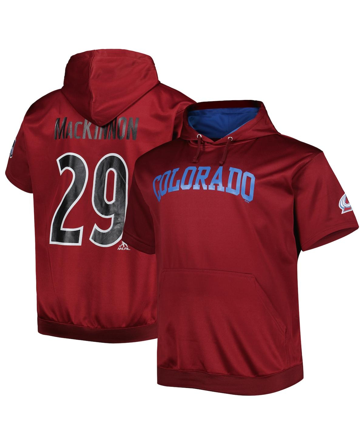 Fanatics Men's  Nathan Mackinnon Burgundy Colorado Avalanche Big And Tall Name And Number Pullover Ho