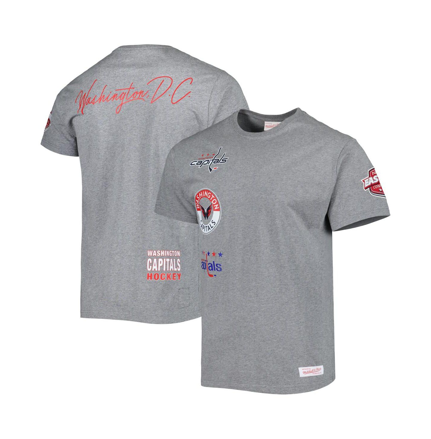 Мужская футболка Mitchell & Ness Heather Gray Washington Capitals City Collection — фото 1