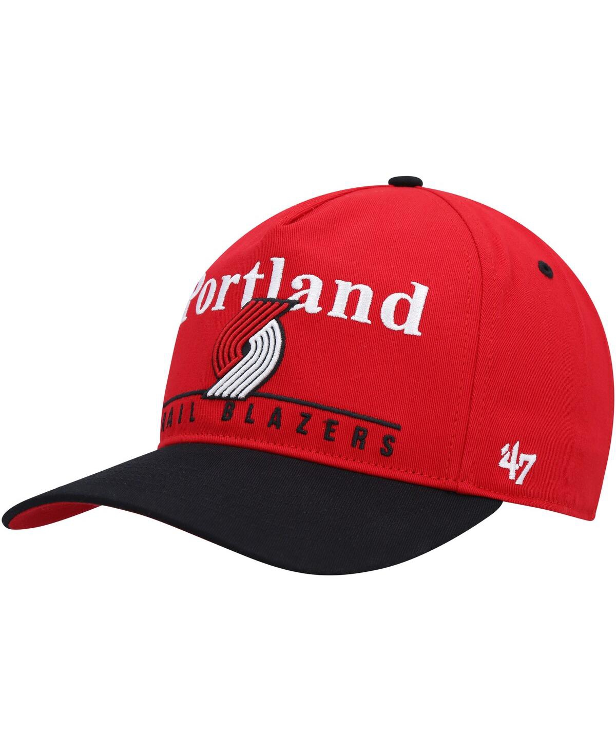 47 Brand Men's ' Red, Black Portland Trail Blazers Super Hitch Adjustable Hat In Red,black