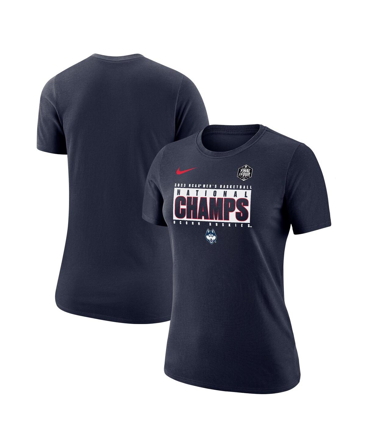 Nike Women's  Navy Uconn Huskies 2023 Ncaa Men's Basketball National Champions Pebble T-shirt In Navy