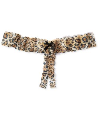 Hanky Panky - Plus Size After Midnight Leopard Open Panel Thong 4X1001X