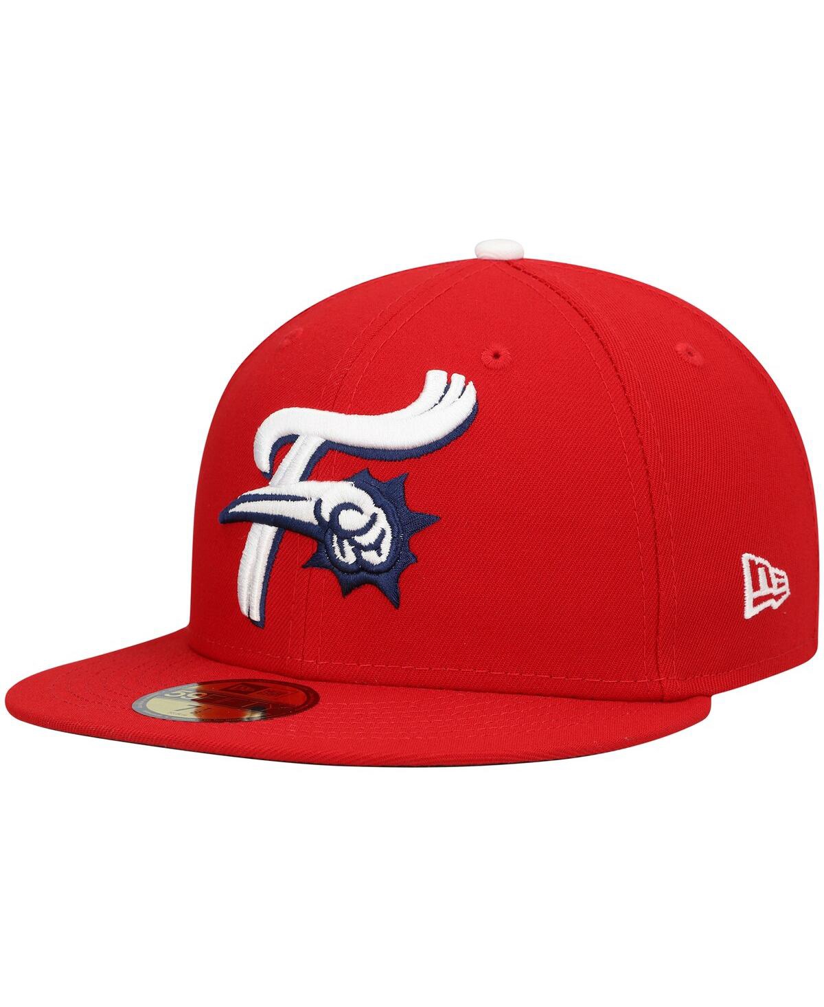 Men's New EraReading Phillies Authentic Collection Team Home 59FIFTY Fitted Hat - Red