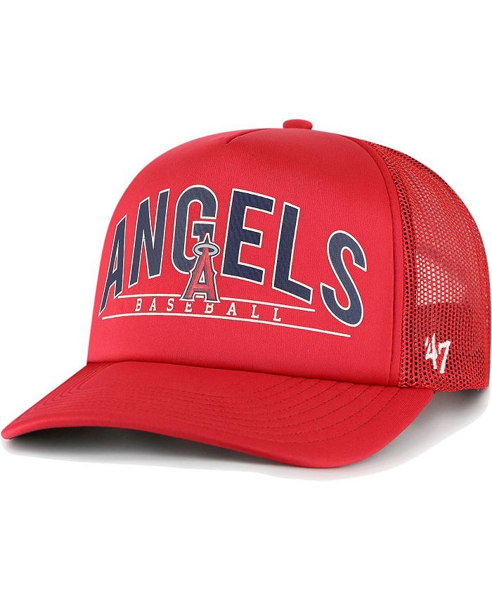 '47 Brand Men's Red Los Angeles Angels Backhaul Foam Trucker Snapback