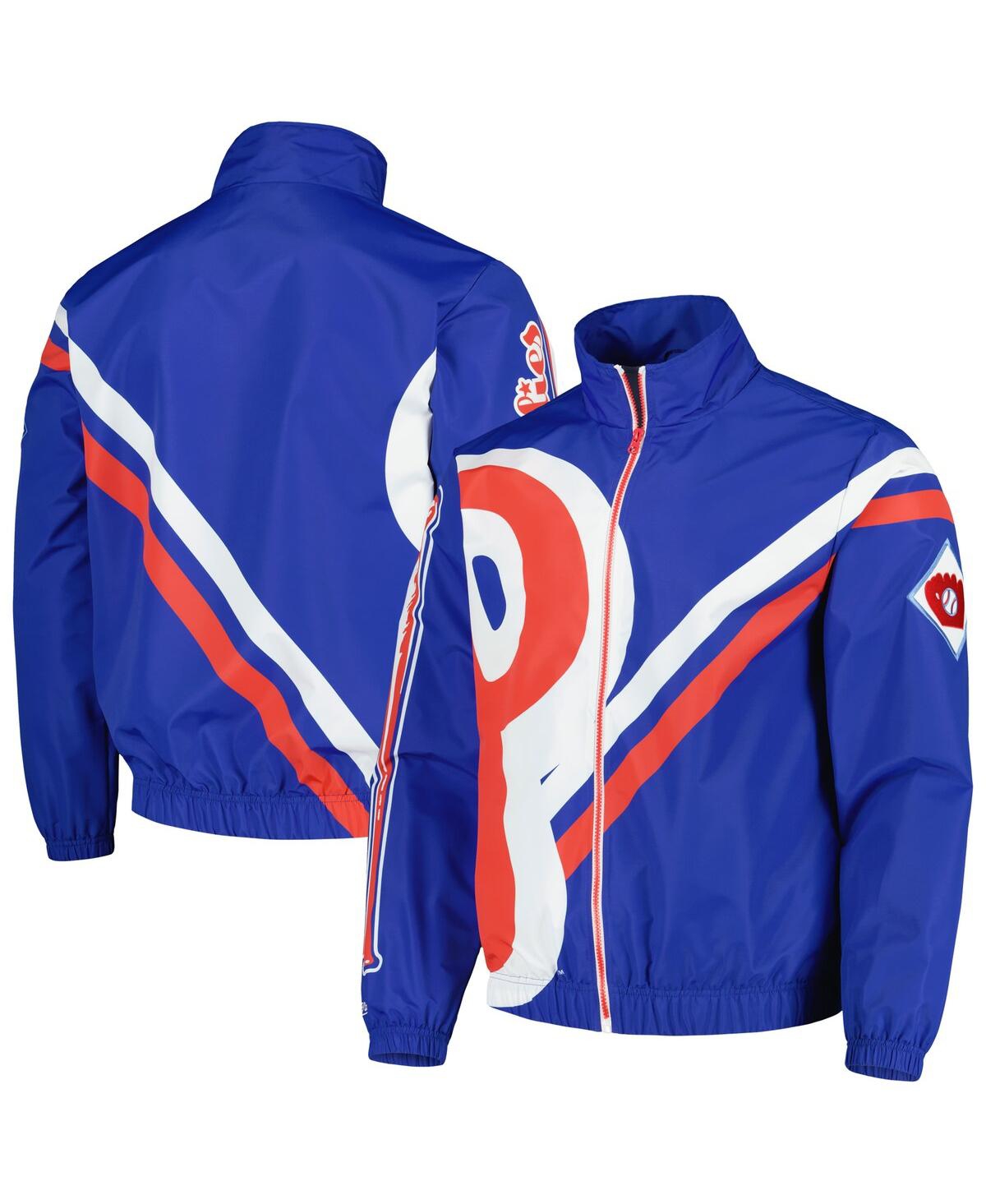 Shop Mitchell & Ness Men's  Royal Philadelphia Phillies Exploded Logo Warm Up Full-zip Jacket