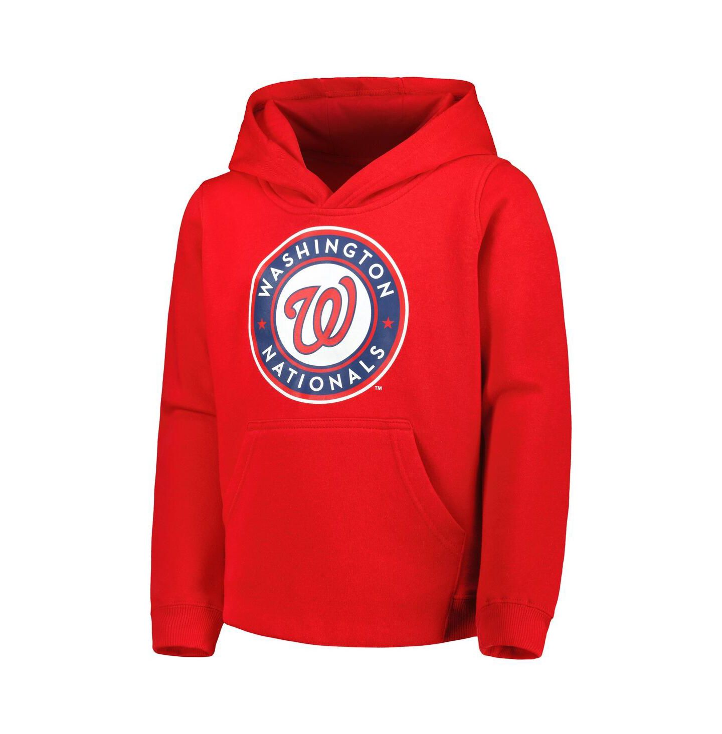 Детское худи Outerstuff Red Washington Nationals Team Primary Logo Pullover — фото 3